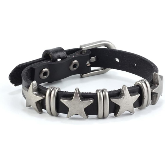 Gothic Rock Bracelets Black Cuff Wristband