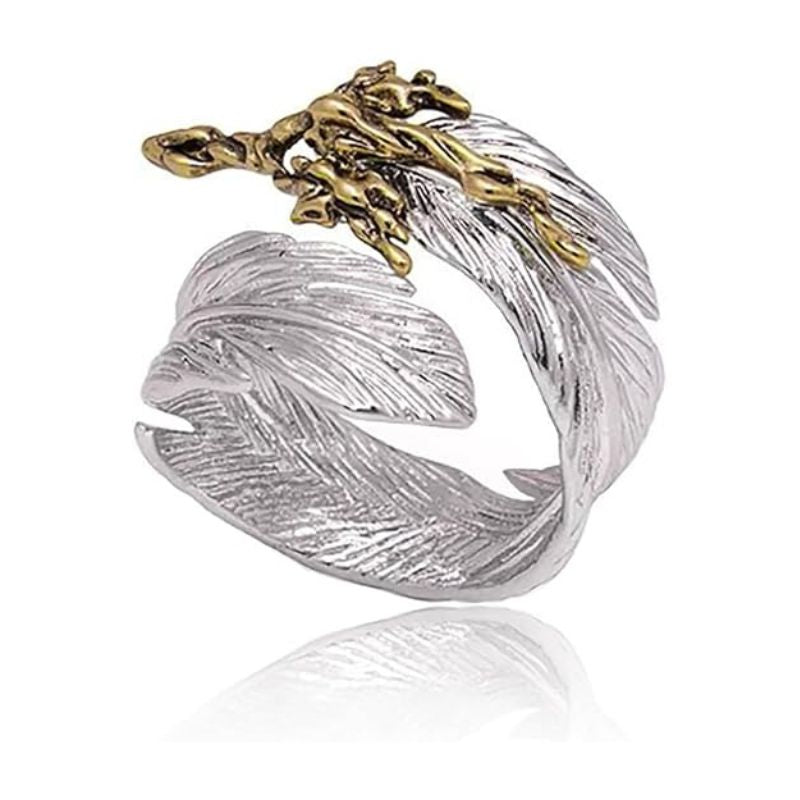 Couples Punk Adjustable Feather Open Rings