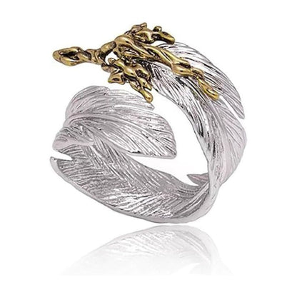 Couples Punk Adjustable Feather Open Rings