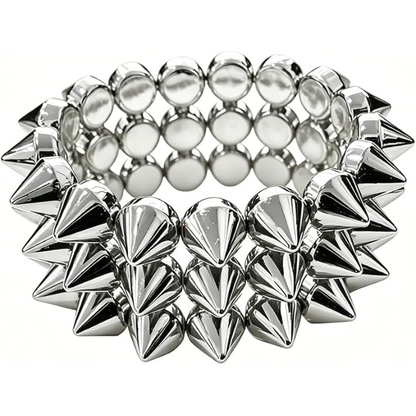 Exaggerated Rivet Studed Spike Bracelets