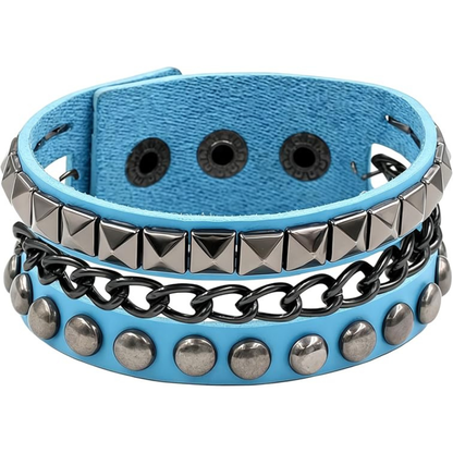 Punk Studded Leather Cuff Bracelet