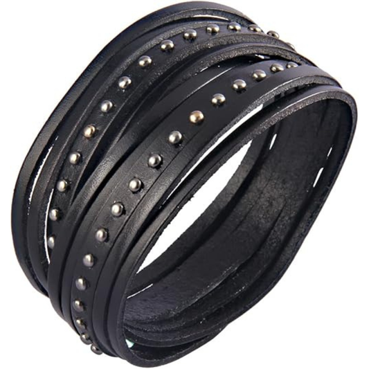 Wide Leather Wristband Thick Viking Leather Bracelets