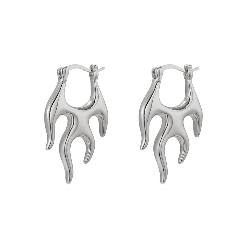 Punk Flame Hoop Earrings