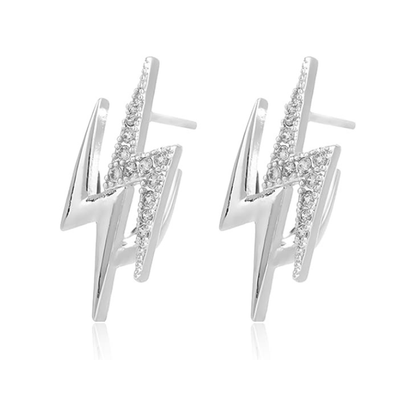 14K Gold Plated Lightning Stud Earrings