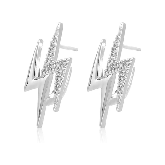 14K Gold Plated Lightning Stud Earrings
