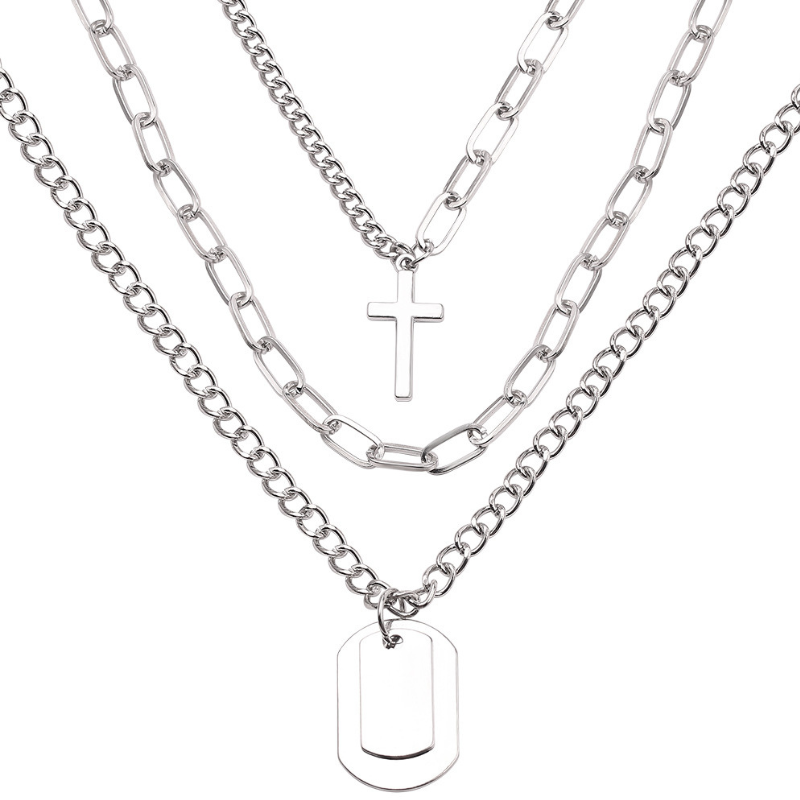 Statement Long Chain Punk Multilayer Choker Necklace