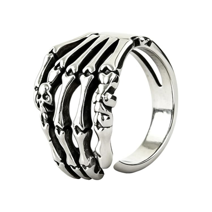 Adjustable Open Gothic Skull Ring