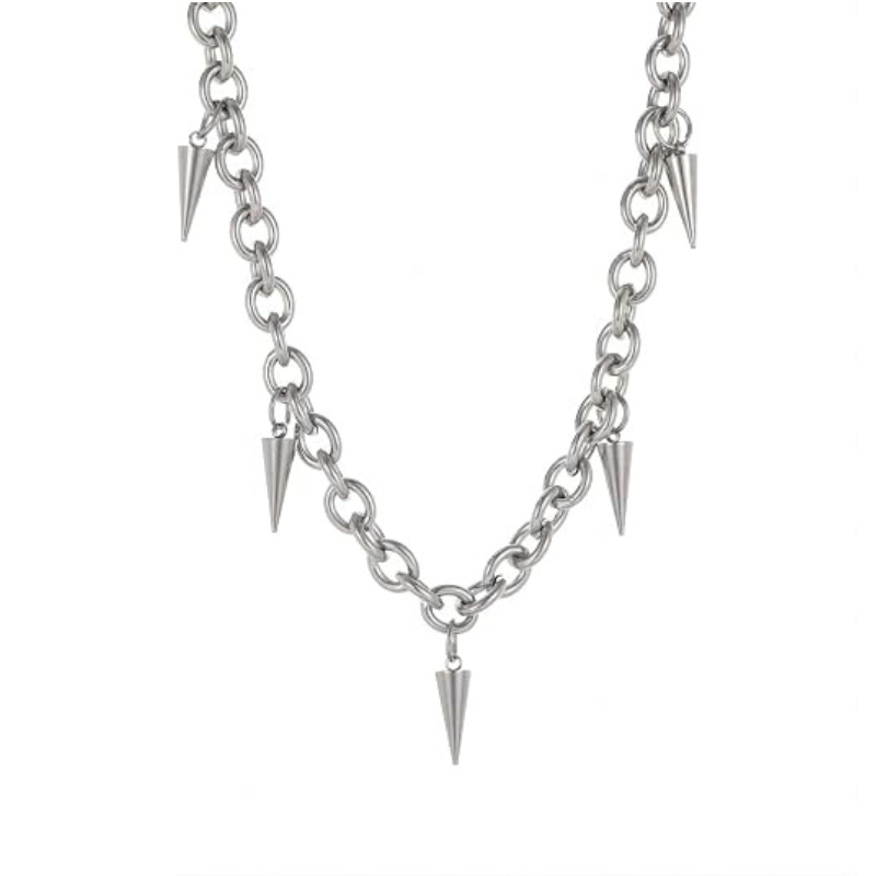 Tapered Rivet Stainless Steel Necklace
