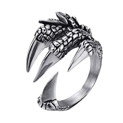 Silver Dragon Claw Adjustable Opening Ring