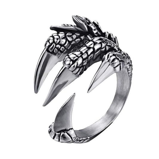 Silver Dragon Claw Adjustable Opening Ring