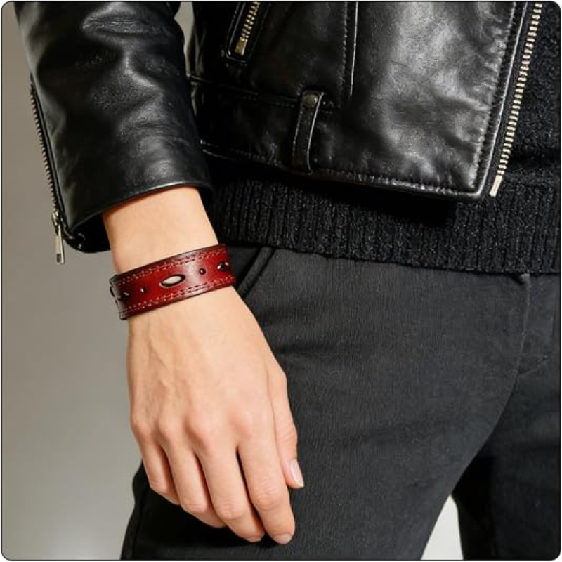 Women’s Punk Leather Cuff Bracelet