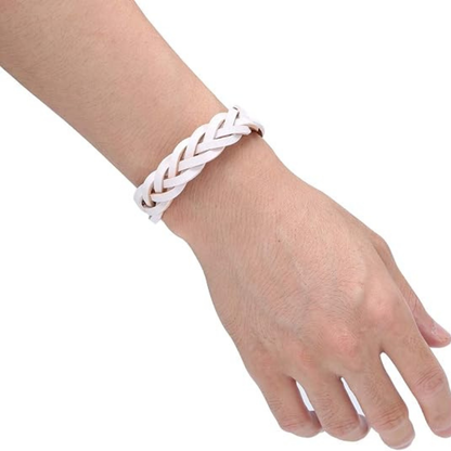 Leather Bracelet Braided Sporty Wide Wristband