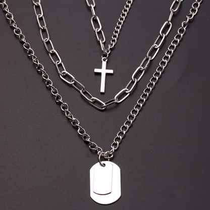 Statement Long Chain Punk Multilayer Choker Necklace