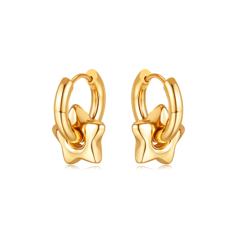 Chunky Star Hoop Earrings