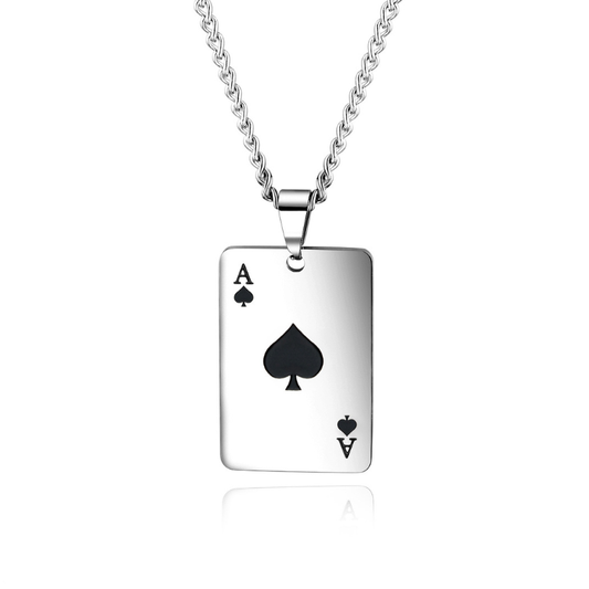 Cool Punk Rock Poker Card Ace Pendant Necklace