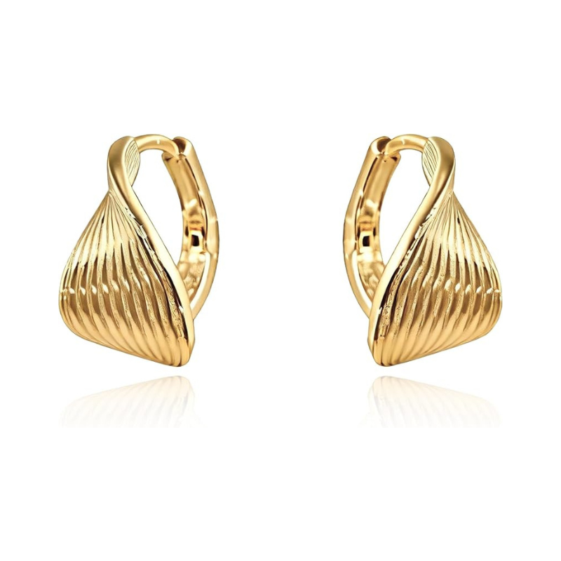 Textured Shell Design Chunky Dangle Earrings