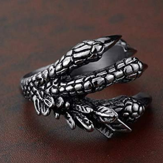 Silver Dragon Claw Adjustable Opening Ring