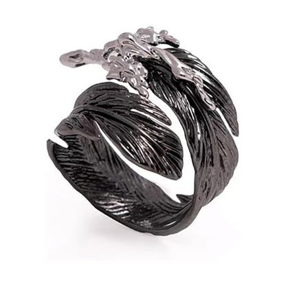 Couples Punk Adjustable Feather Open Rings