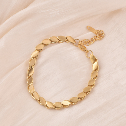 14K Gold Plated Laurel Link Bracelets