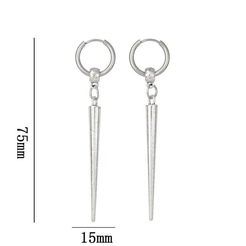 Spike Rivet Dangle Drop Hoop Statement Earrings