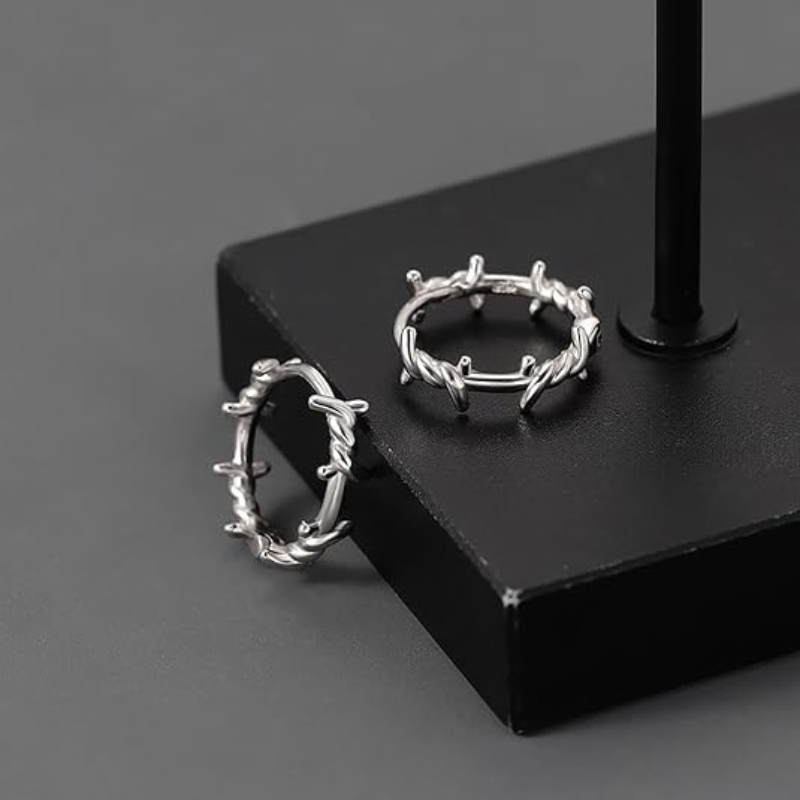 Gothic Twisted Thorn Hoop Earrings