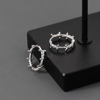 Gothic Twisted Thorn Hoop Earrings