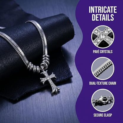 Gothic Punk Cross Pendant Necklace