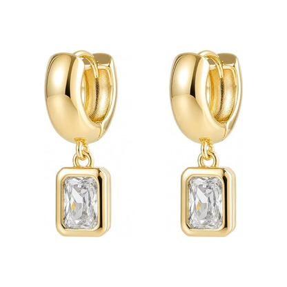 14K Gold Plated Huggie Hoop Drop