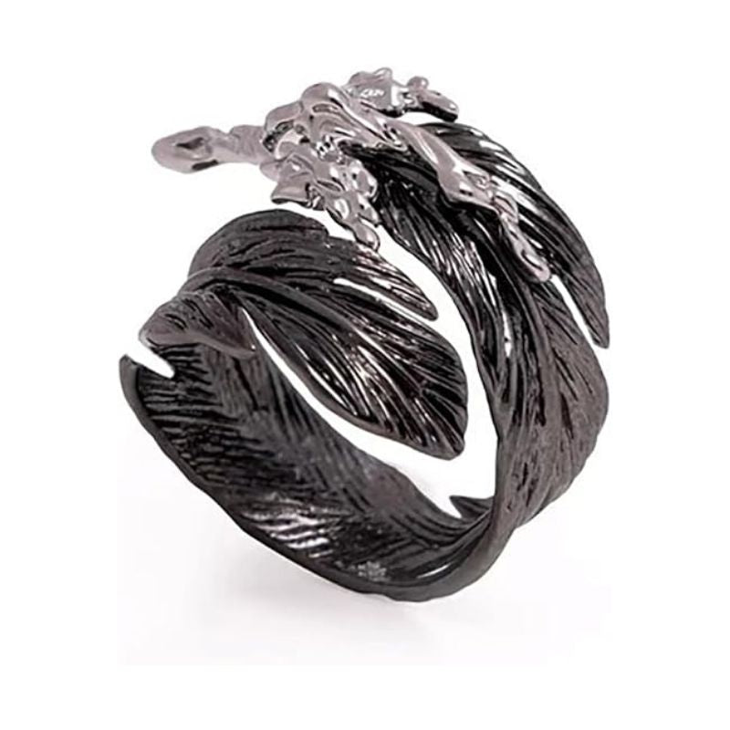 Couples Punk Adjustable Feather Open Rings