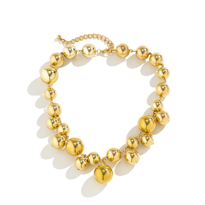 Large Chunky Gold Beads Choker Necklaces