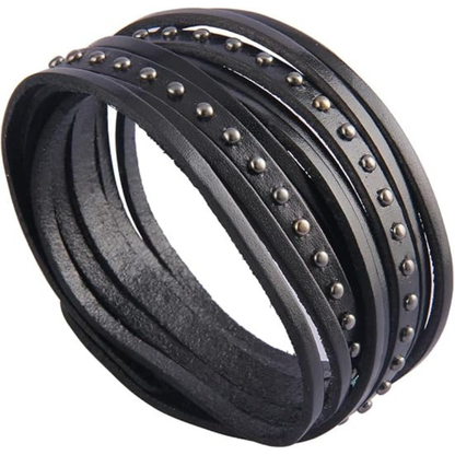 Wide Leather Wristband Thick Viking Leather Bracelets
