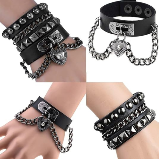 4U Rivet Bracelet Wrist Punk Sports Rock