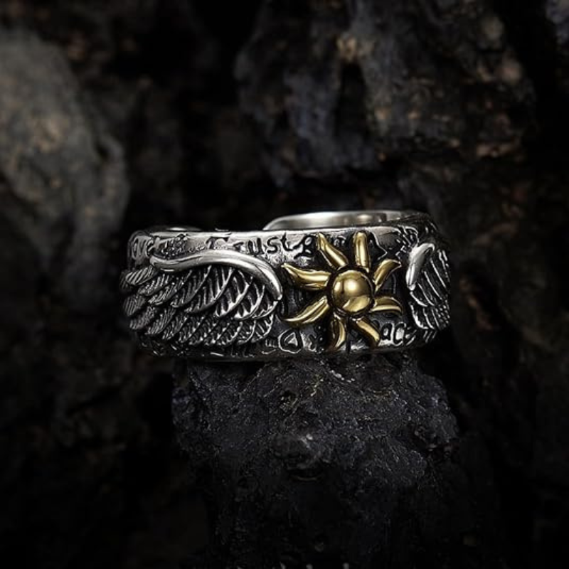 Gold Sun Flower Fidget Adjustable Ring