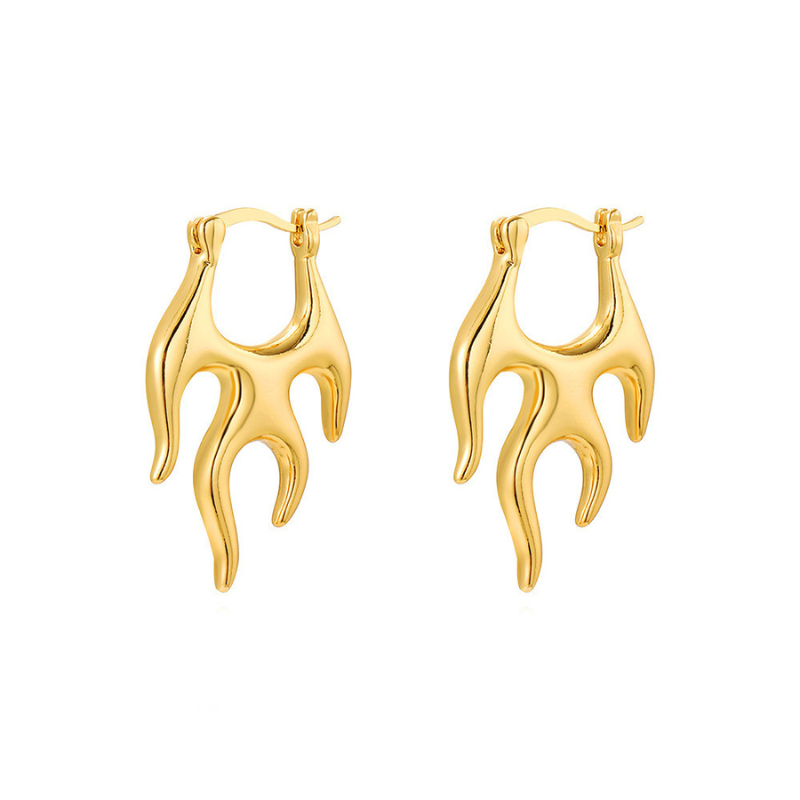 Punk Flame Hoop Earrings