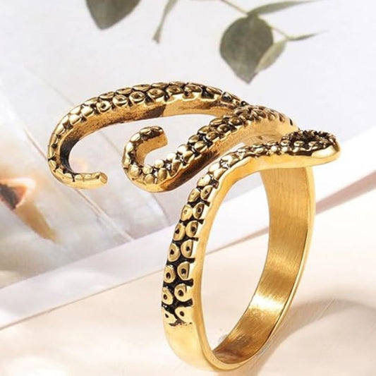 Octopus Tentacle Statement Ring