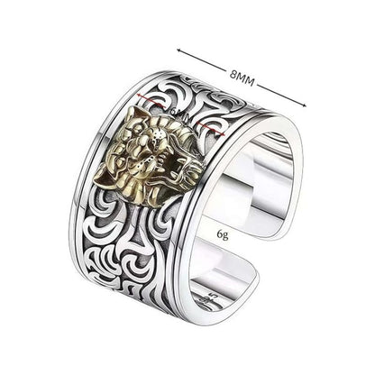 Thai Silver Viking Gold Tiger Adjustable Rings