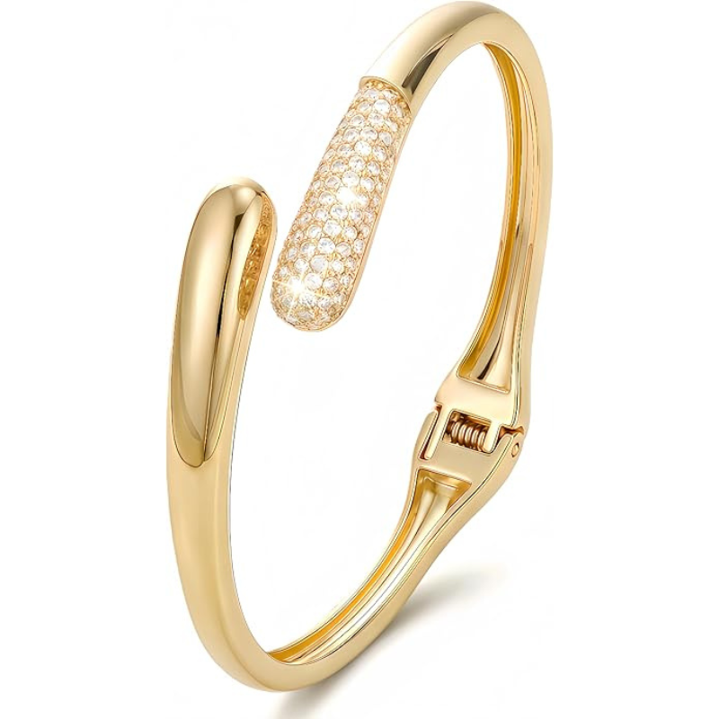 14K Gold Plated Open Cuff Bangle Bracelet