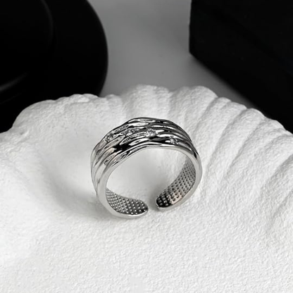 Chunky Textured Silver Open Ring