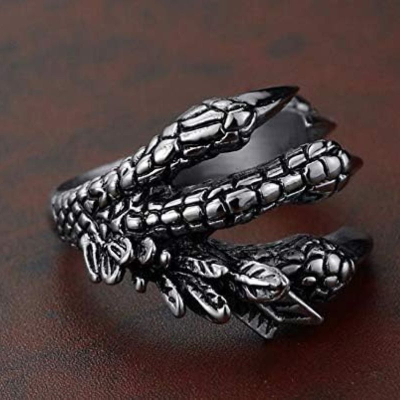 Silver Dragon Claw Adjustable Opening Ring