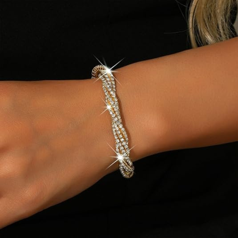 Rhinestone Stretch Twisted Bracelets