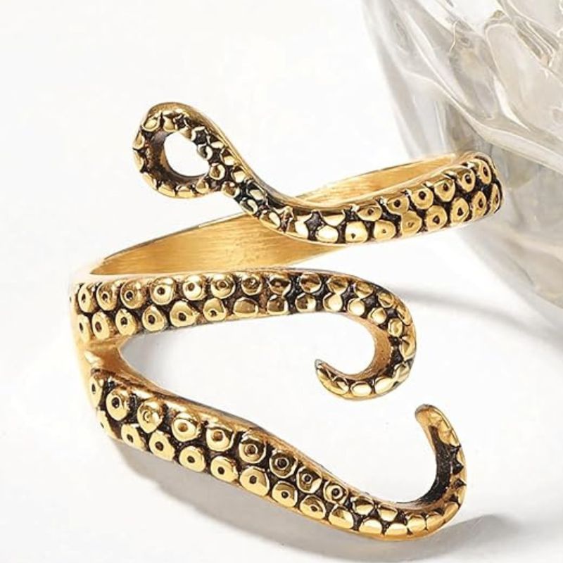 Octopus Tentacle Statement Ring