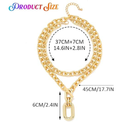 Layered Pendant Chain Punk Thick Necklace