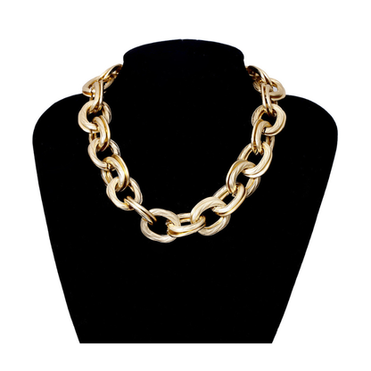 Gold Cuban Link Chain Double O Link Necklaces