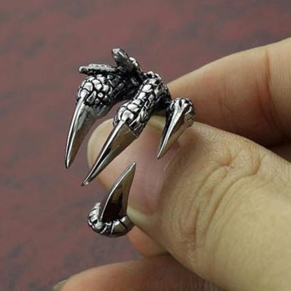 Silver Dragon Claw Adjustable Opening Ring
