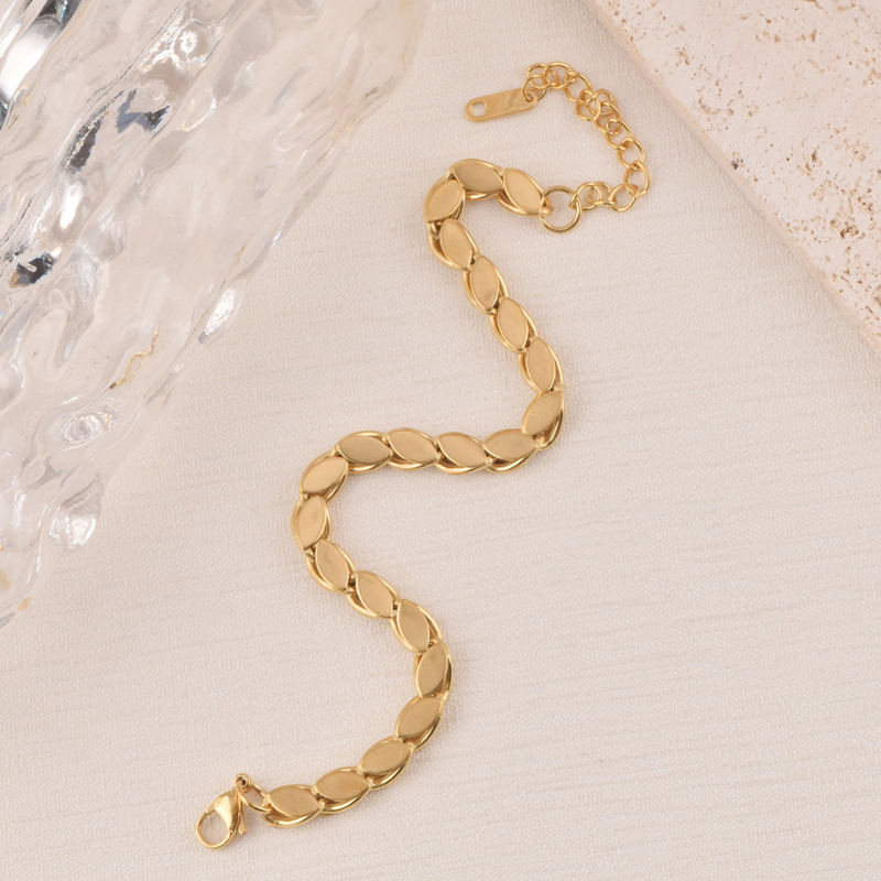 14K Gold Plated Laurel Link Bracelets