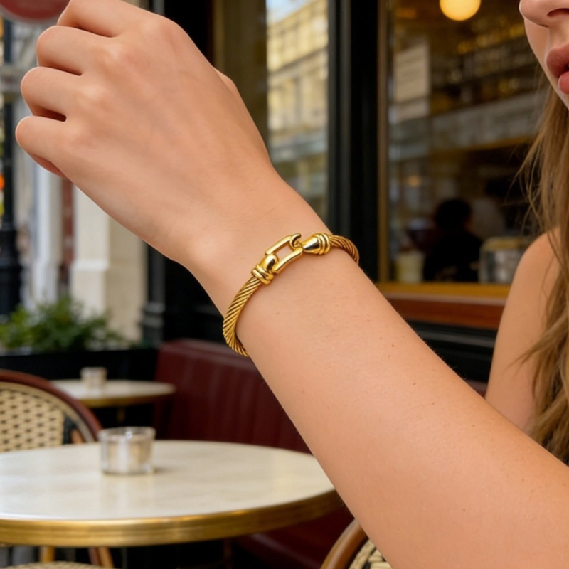 Stylish Fine Twisted Cable Bracelet