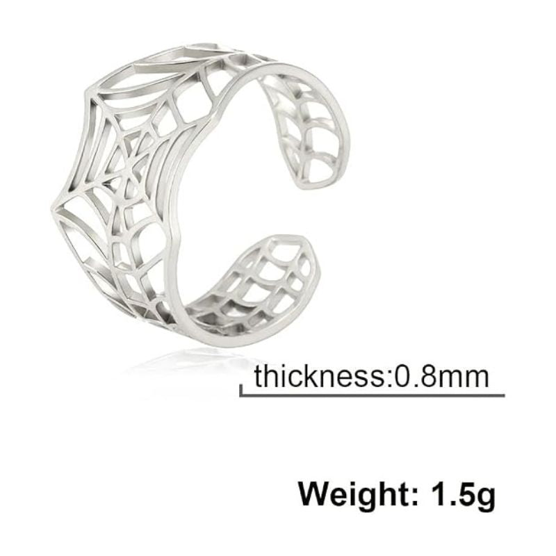 Personalized Spider Web Adjustable Ring