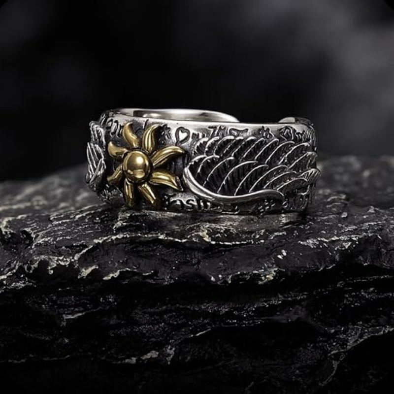 Gold Sun Flower Fidget Adjustable Ring