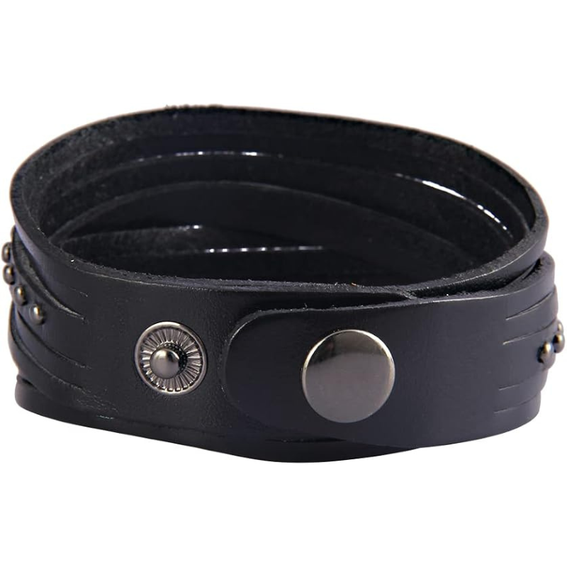 Wide Leather Wristband Thick Viking Leather Bracelets