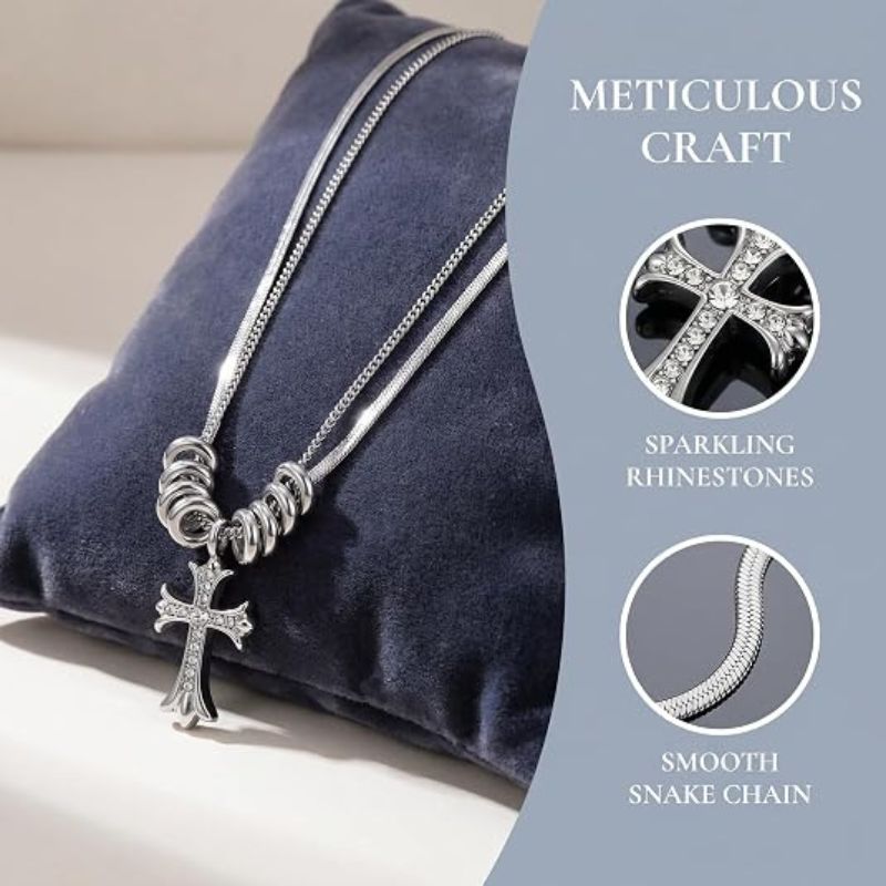 Gothic Punk Cross Pendant Necklace